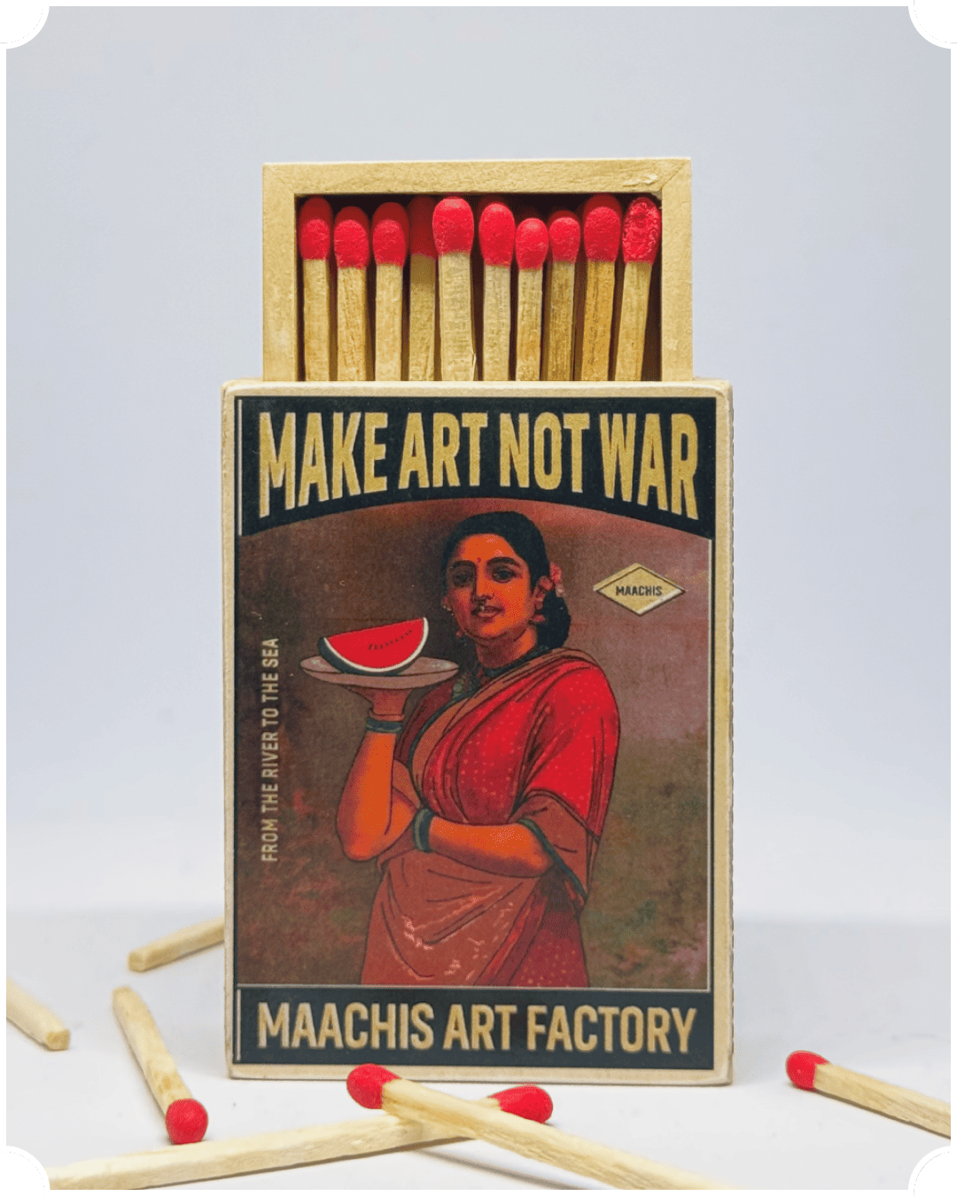 Make-art-not-war-matchbox
