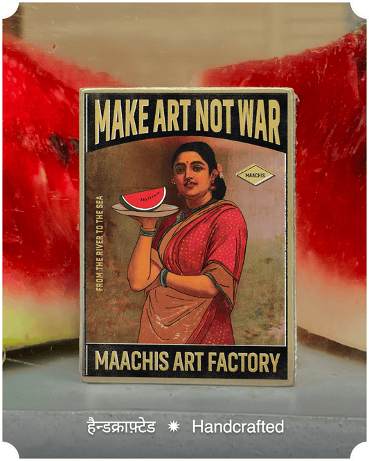 Make-art-not-war-matchbox